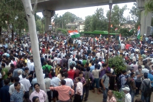 The people brought to Chhatrasal Stadium after their arrest. This is outside the stadium, inside there are another 3000.